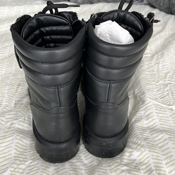 Aquatalia LAILA Waterproof Leather WINTER Boot BLACK MOTO COMBAT 7 weatherproof - Picture 5 of 12